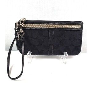 Coach Wristlet Black w/ Rare Beaded Detailing Clutch